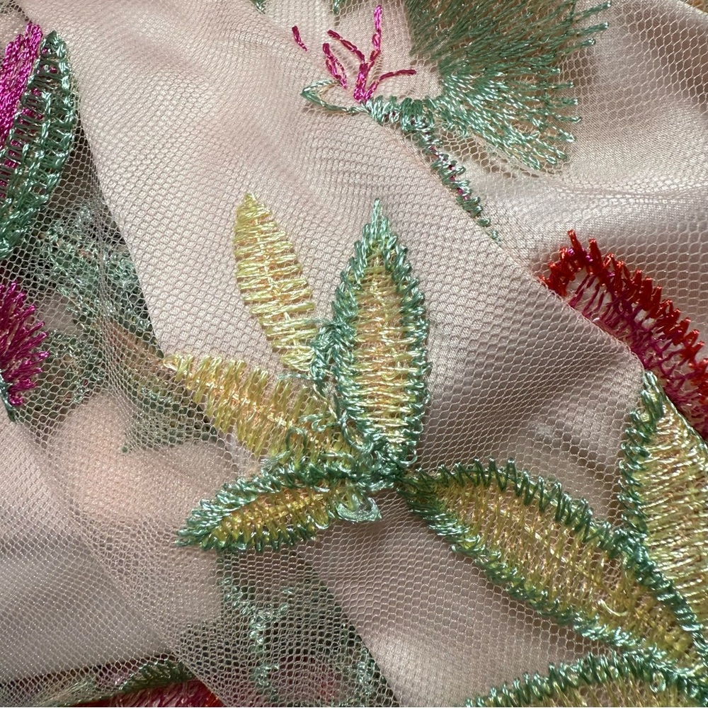 Eliza J Embroidered Sheath Dress Floral V-Neck Sleeveless Pink Size 6 EUC - Picture 16 of 16
